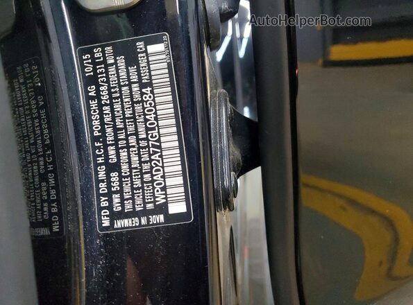 WP0AD2A77GL040584 2016 PORSCHE PANAMERA Black VIN կոդի պիտակի տեսք