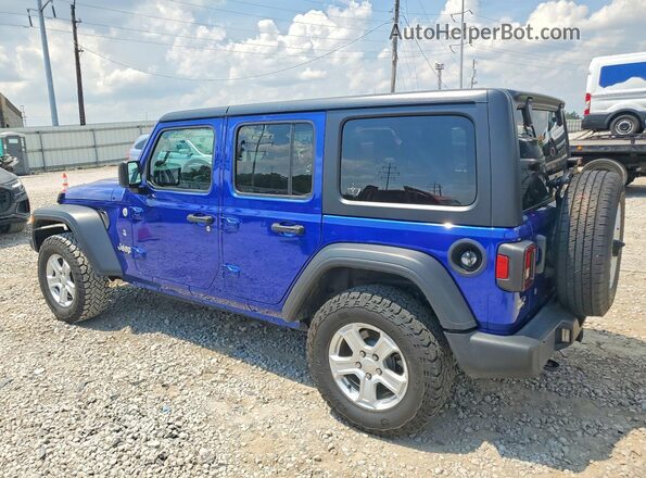 1C4HJXDN7LW129434 2020 JEEP WRANGLER Синий Задняя правая четверть