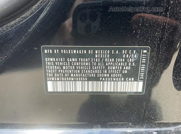 3VW5M7BU9RM103556 2024 VOLKSWAGEN JETTA Black Widok wnętrza z tyłu