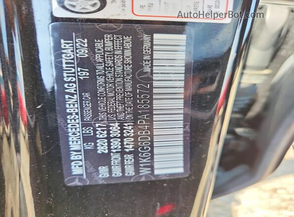 W1K6G6DB4PA185572 2023 MERCEDES-BENZ S Black Вид наклейки з VIN-кодом