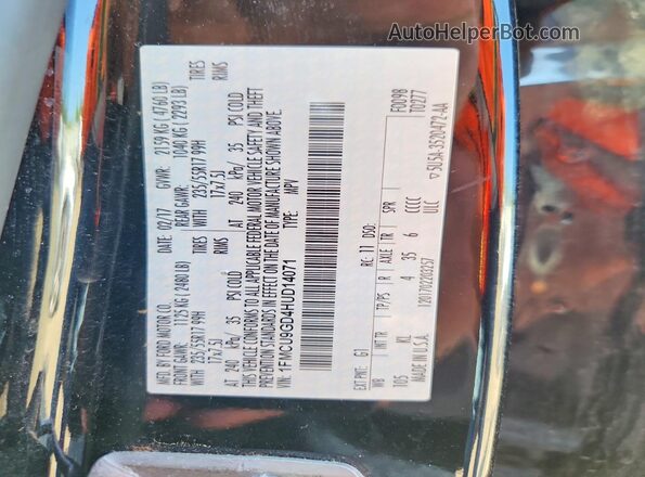 1FMCU9GD4HUD14071 2017 FORD ESCAPE Black Սալոնի 360 աստիճան տեսք