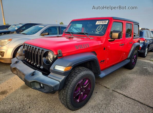 1C4HJXDNXLW188686 2020 JEEP WRANGLER Red Tył lewy