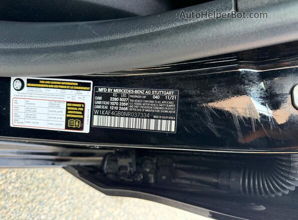 W1KAF4GB0NR037334 2022 MERCEDES-BENZ C Черный Вид задних сидений