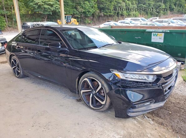 1HGCV1F35JA068779 2018 HONDA ACCORD Black წინა ხედი