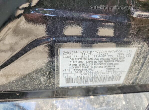 3N1AB8CV5SY257932 2025 NISSAN SENTRA Black სალონის 360-გრადუსიანი ხედი