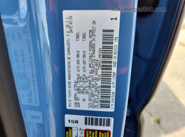 3TYLC5LN7TT059156 2026 TOYOTA TACOMA Blue Vista de la etiqueta del VIN