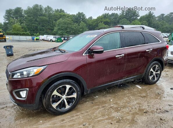 5XYPH4A5XGG186255 2016 KIA SORENTO Темно-бордовый Задняя левая четверть