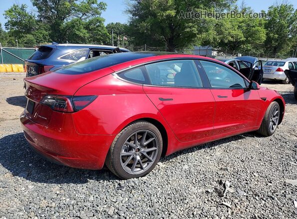 5YJ3E1EB4NF285776 2022 TESLA MODEL 3 Красный Передняя правая четверть