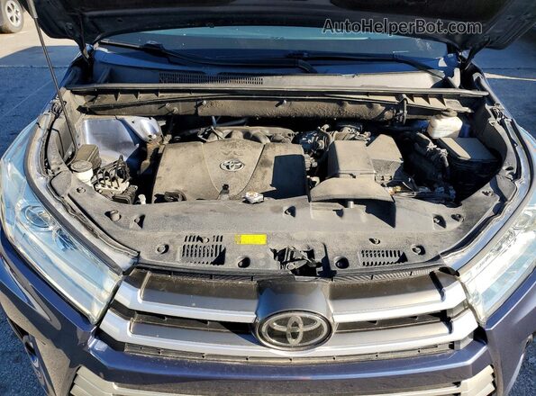 5TDKZRFH9KS297768 2019 TOYOTA HIGHLANDER Blue VIN კოდის სტიკერის ხედი