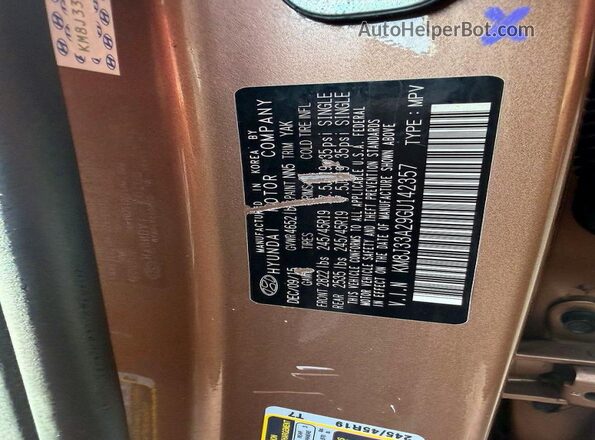 KM8J33A29GU142357 2016 HYUNDAI TUCSON Brown Widok wnętrza z tyłu