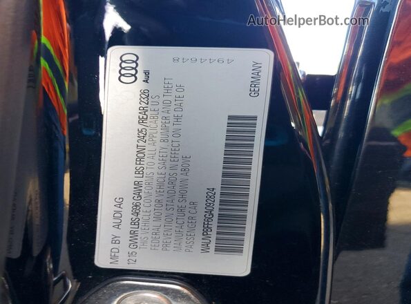 WAUVPBFF6GA092824 2016 AUDI A3 Black Widok naklejki z numerem VIN