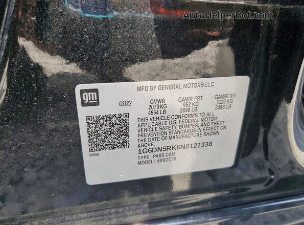 1G6DN5RK6N0121338 2022 CADILLAC CT5 Black VIN կոդի պիտակի տեսք