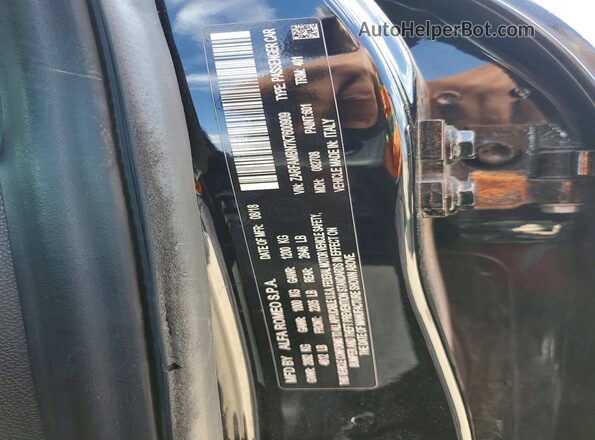ZARFAMBN7K7600909 2019 ALFA ROMEO GIULIA Black Widok naklejki z numerem VIN