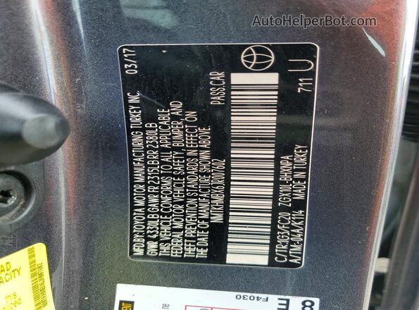 NMTKHMBX6JR007602 2018 TOYOTA C-HR Charcoal Widok wnętrza 360 stopni