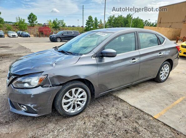 3N1AB7AP7KY372210 2019 NISSAN SENTRA Gray Rear left