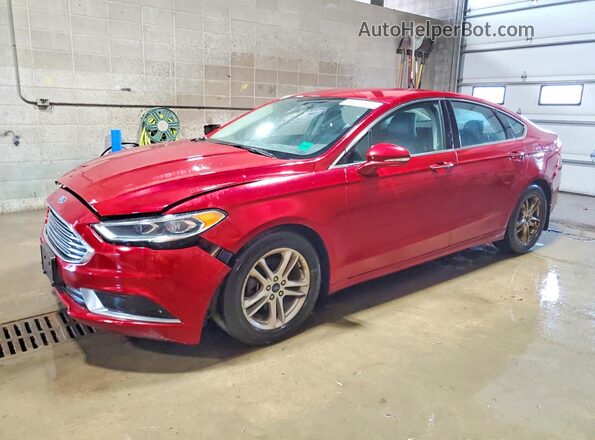 3FA6P0HD7JR154354 2018 FORD FUSION Red Trasero izquierdo