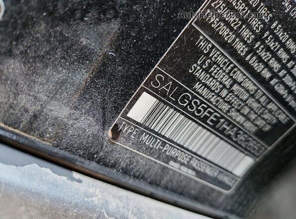 SALGS5FE1HA362653 2017 LAND ROVER RANGE ROVER Black Вид наклейки з VIN-кодом