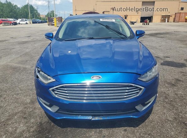 3FA6P0RU4JR247301 2018 FORD FUSION Blue უკანა ხედი