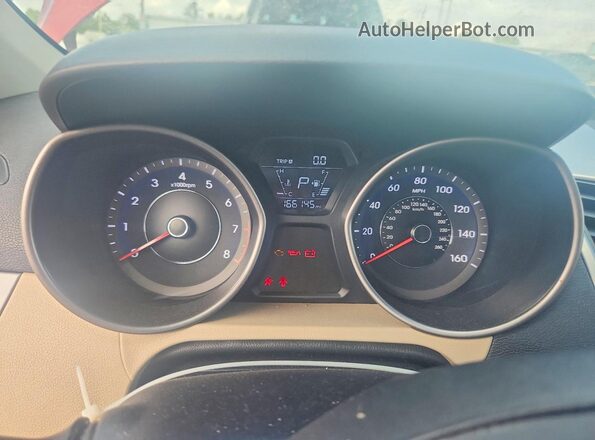 5NPDH4AE8GH785828 2016 HYUNDAI ELANTRA Red Widok tylnych siedzeń