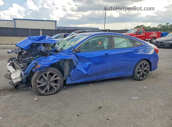2HGFC2F80MH533771 2021 HONDA CIVIC Blue Հետևի ձախ