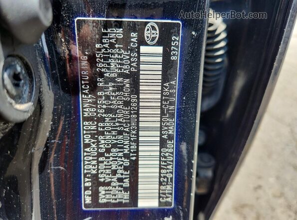 4T1BF1FK3HU812690 2017 TOYOTA CAMRY Black VIN կոդի պիտակի տեսք