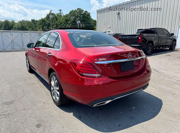 55SWF4KB7HU179485 2017 MERCEDES-BENZ C Red Trasero derecho