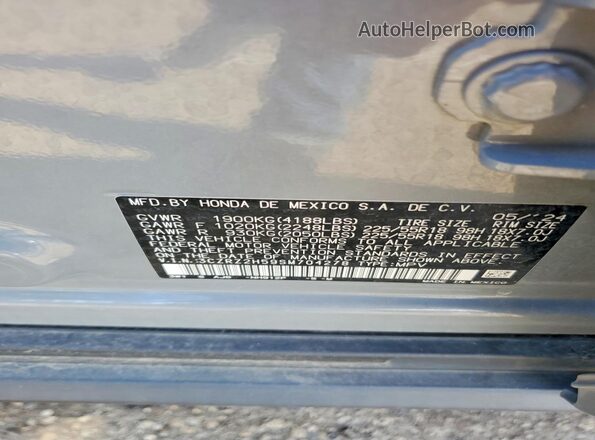 3CZRZ2H59SM704278 2025 HONDA HR-V Серый Панорамный вид салона 360°