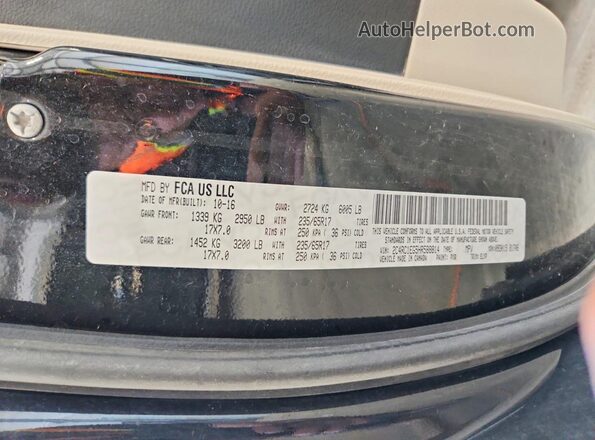 2C4RC1EG5HR588814 2017 CHRYSLER PACIFICA Black Սալոնի 360 աստիճան տեսք