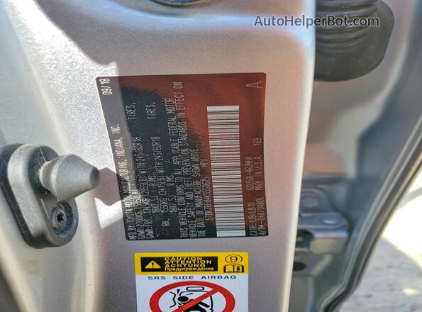 5TDKZRFH4KS550625 2019 TOYOTA HIGHLANDER Silver Вид наклейки з VIN-кодом