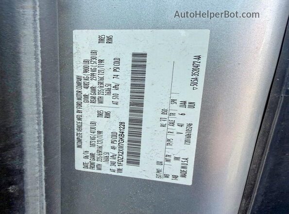 1FDZX2XM7GKB41228 2016 FORD TRANSIT Silver Widok tylnych siedzeń