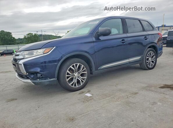 JA4AZ3A34GZ049951 2016 MITSUBISHI OUTLANDER Синий Задняя левая четверть