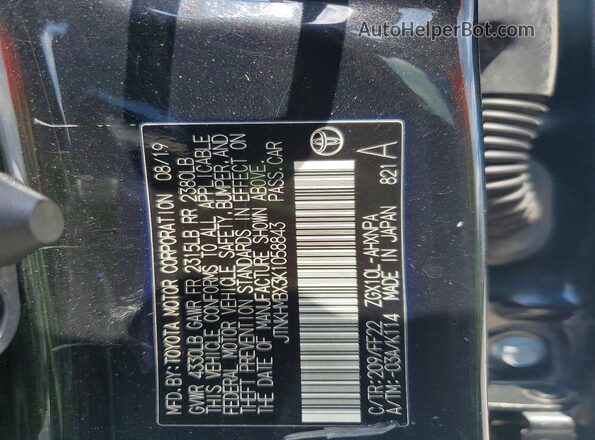 JTNKHMBX3K1058843 2019 TOYOTA C-HR Black VIN sticker view