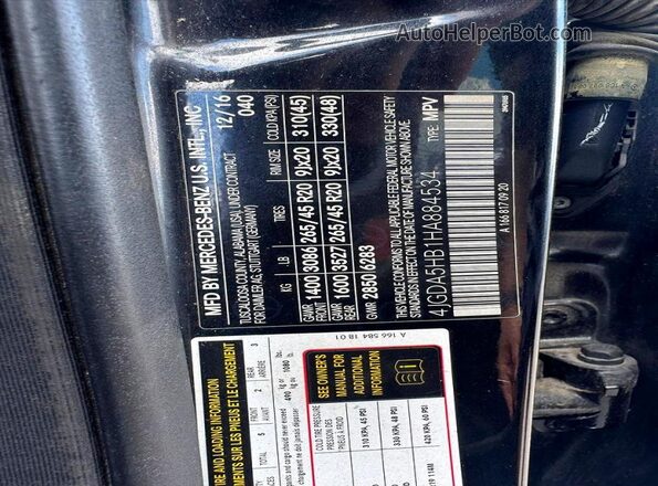 4JGDA5HB1HA884534 2017 MERCEDES-BENZ GLE Black Widok tylnych siedzeń