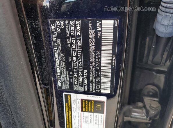 4JGFF5KE3LA265584 2020 MERCEDES-BENZ GLS Black სალონის 360-გრადუსიანი ხედი
