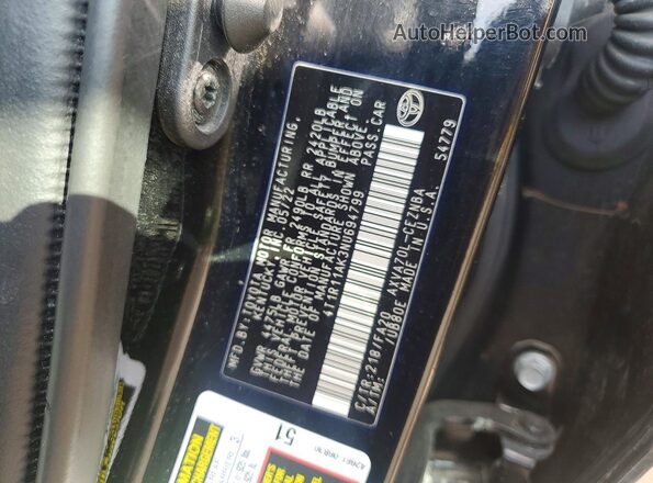 4T1R11AK3NU694799 2022 TOYOTA CAMRY Black Widok naklejki z numerem VIN