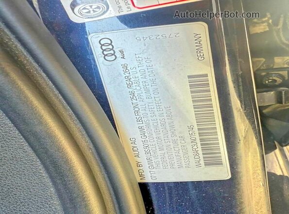 WAUD8AFC9JN015745 2018 AUDI A6 Blue Vista interior trasera