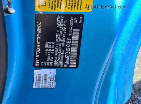 WMWWG5C59G3C18831 2016 MINI COOPER Blue Սալոնի հետևի տեսք