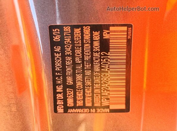 WP1AF2A28GLA40512 2016 PORSCHE CAYENNE Gray Սալոնի 360 աստիճան տեսք