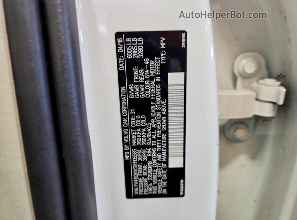 YV4102KK5H1105585 2017 VOLVO XC90 White Vista interior de 360 grados