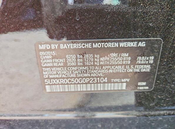 5UXKR0C50G0P23104 2016 BMW X5 Black 360 interior view