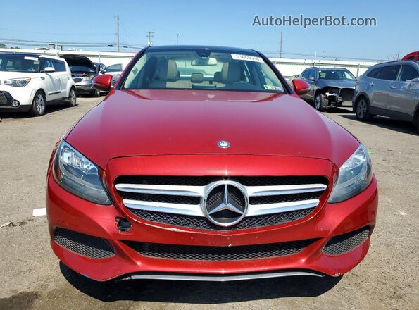 55SWF4KB6HU221144 2017 MERCEDES-BENZ C Red Հետևի տեսք
