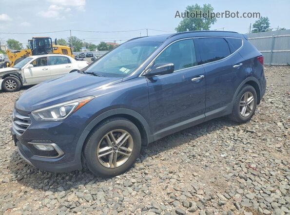 5XYZUDLBXJG522405 2018 HYUNDAI SANTA FE Blue Rear left