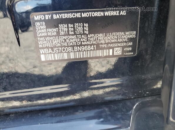 WBAJS7C08LBN96841 2020 BMW M5 Black Սալոնի 360 աստիճան տեսք