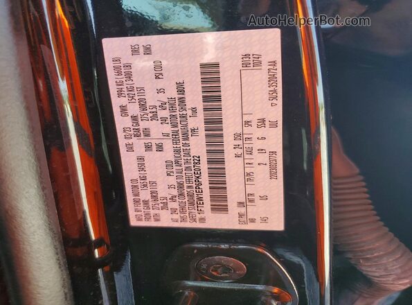 1FTEW1EP6PKE07822 2023 FORD F150 Black VIN კოდის სტიკერის ხედი