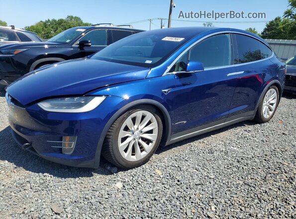 5YJXCBE24HF054703 2017 TESLA MODEL Blue Հետևի ձախ