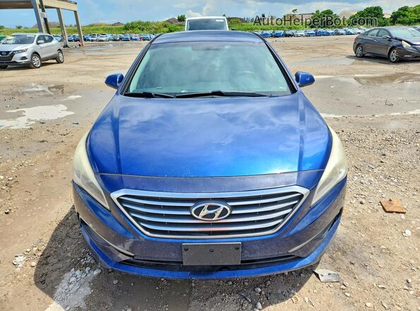 5NPE24AF2GH339561 2016 HYUNDAI SONATA Blue Rear view