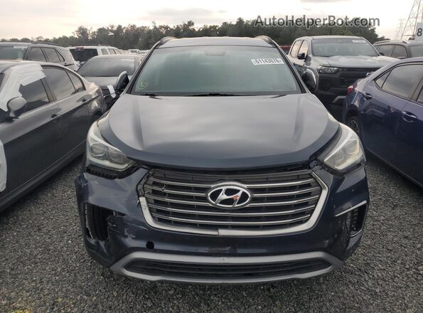 KM8SN4HF4KU300478 2019 HYUNDAI SANTA Blue Вид ззаду