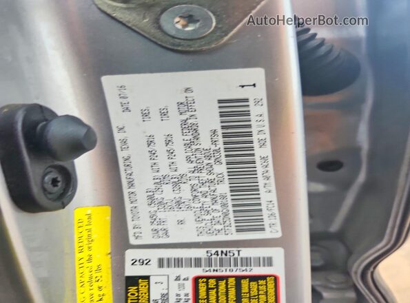 5TFBZ5DN0GX001801 2016 TOYOTA TACOMA Silver Vista de la etiqueta del VIN