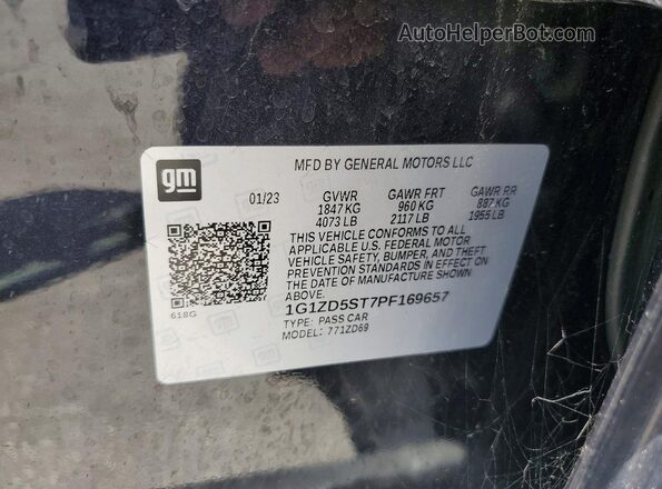 1G1ZD5ST7PF169657 2023 CHEVROLET MALIBU Blue Widok naklejki z numerem VIN
