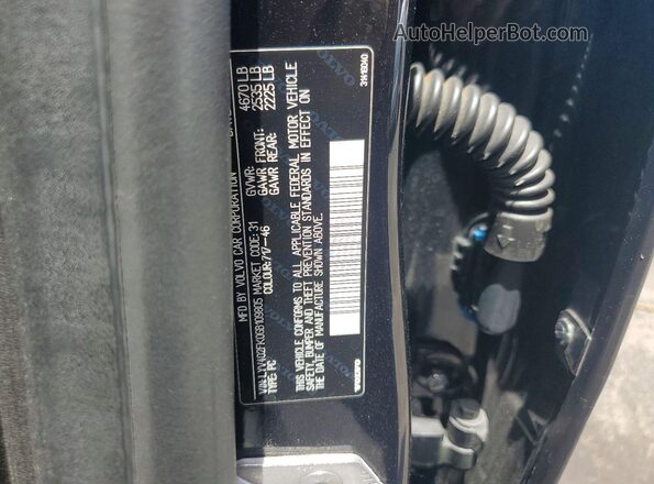 LYV402FK0GB109805 2016 VOLVO S60 Black Widok naklejki z numerem VIN